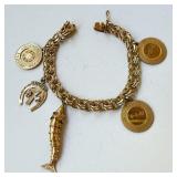 39.8G 14K 7 1/2' Charm Bracelet with 5 Charms