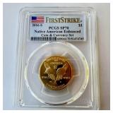2016-S $1 PCGS SP70 Native American Enhanced