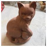 15' Terracotta Cat Figure