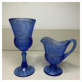 Vintage Avon Fostoria 6' Creamer Pitcher Cobalt