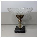 8' Cut Glass Crystal Pedestal Bowl Compote