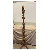 5' 8' Wood Carved Coat Rack, Missing Pegs