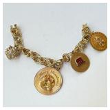 37.7G 14K 7' Charm Bracelet with 4 Charms