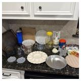 Kitchen Lot- Pyrex Dishes, Potholders, Musical