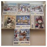 (7) Assorted Pre-Owned Christmas Puzzles
