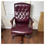 Burgundy Executive Swivel Office Chair With Arm