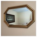 Vintage Gold Gilt Ornate Octagonal Wall Mirror