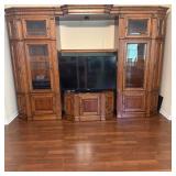 Wood & Glass Wall Unit/ Entertainment Center