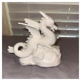 White Ceramic Bisque Dragon Figurine