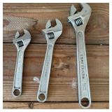 (3) Craftsman Adjustable Wrenches