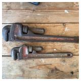 (2) Ridgid Heavy-Duty Straight Pipe Wrenches