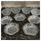 Vintage Arcoroc Seabreeze Clear Glass Swirl Bowls