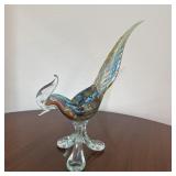 13" Murano-style Art Glass Bird Figurine