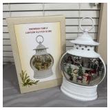 Cracker Barrel Snowman Family Lantern Glitter