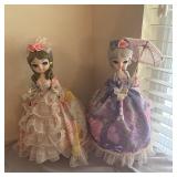 (2) 13" Vintage Rotating Musical Dolls