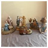 (5) Ceramic Figurines/ Music Boxes