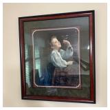 35x31 Framed Print Girl with Bird