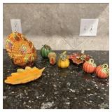 Ceramic Fall Decor- Turkey, Pumpkins