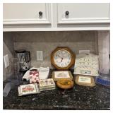 Table Lot- Wall Clock, Organizer, Candle,