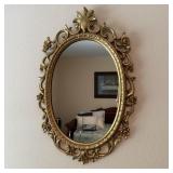 29x19 Ornate Floral scroll Framed Oval Mirror