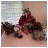 Christmas Decor- Baskets, Pinecones, Candle