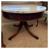 Single Drawer Marble Top Drum Table