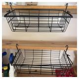 (2) Black Hanging Storage Baskets