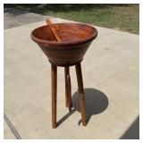 Vintage Large Rosewood? Salad Bowl on Stand