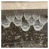 (10) Vintage Clear Ribbed Glass Ramekins USA