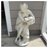 31" Garden Statue Draped Woman Holding Water Jug