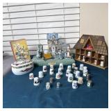 Table Lot- Thimble Display House, Thimbles,