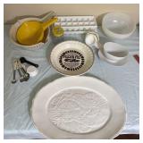 Dish Lot- Turkey Platter, Fire King Bowl,