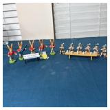 Vintage Wood Figures- Rabbits with Instruments &