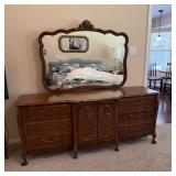 Vintage Wood Dresser with Mirror
