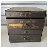 Full Vintage C-G Carburetor Display Parts Cabinet