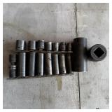 (17) Snap-on Tools Drive Impact Sockets