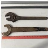 18" Vintage Heavy-Duty Single Open-End Wrench &