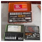 (3) Tool Sets- SAE 21Pc Ratchet Socket Set,