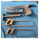 Machete, Hacksaws, Shovel, & Hammer