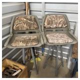 (2) Camouflage Boat Seat Metal Stools