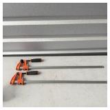 (2) Jorgensen Steel Bar Clamps 3701 / 3703
