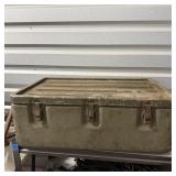 Vintage Green U.S. Military Aluminum Storage Trunk