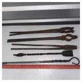 #1 (5) Antique Hand-Forged Blacksmith Tools