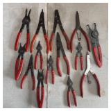 (14) MAC TOOLS RETAINING RING PLIERS INTERNAL