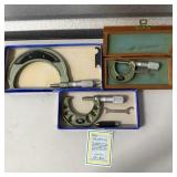 (3) Helios precision micrometers