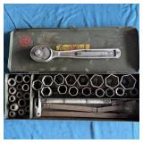 Vintage Hinsdale Metal Box, Craftsman 1/2" Ratchet