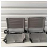 (2) 17" Aluminum Gray Stadium Seats