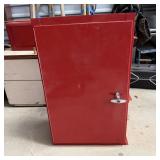 #3 Red Wall Hanging Locking Metal Cabinet with Key