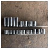 (21) Snap-On 1/2" 6 Point Sockets