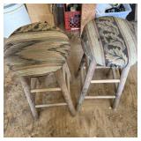 (2) Wood Stools